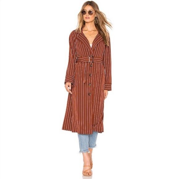 Revolve Privacy Please Cassidy Trench in Tan Strip Size XS - Picture 1 of 10